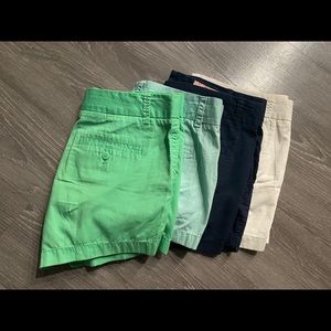 4 pairs of J. Crew shorts. Size 4.